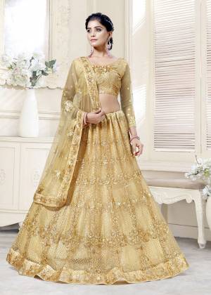 Lovely This Bridal Partywear Heavy Designer Lehenga Choli In Fine Color Fabricated On Net Beautified Fabric Lahenga Choli With Heavy Attrective Designer Double Sequancr,Thread Embroidery Work.Buy Now. 