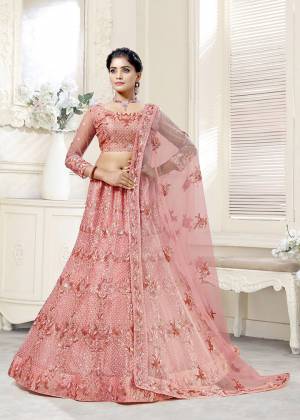 Lovely This Bridal Partywear Heavy Designer Lehenga Choli In Fine Color Fabricated On Net Beautified Fabric Lahenga Choli With Heavy Attrective Designer Double Sequancr,Thread Embroidery Work.Buy Now. 