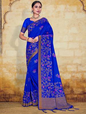 Attrective This Pretty Angelic Partywear Look Wearing This Heavy Designer Weaving Work Saree In Fine Color Paired With Blouse. This Saree And Blouse Is Art Silk Fabricated.Attractive Look To Your Personality. 