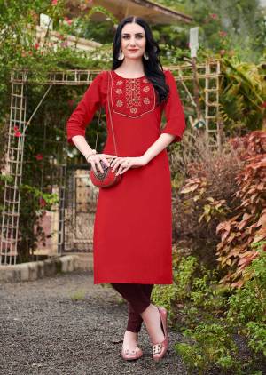 Attrective This Partywear Readymade Long Kurti In Fine Color. Its Kurti Are Nira Cotton Fabricated Beautified With Designer Multy Embroidery Work. It Is Light In Weight And Easy To Carry All Day Long. 