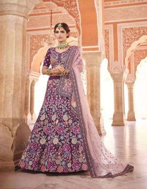 Attrective This Bridal Heavy Designer Lehenga Choli In Fine Color Fabricated On Crepe Beautified Fabric Lahenga Choli With Heavy Designer Embroidery With Velvet Pasting,Zarkan Work.Buy Now. 