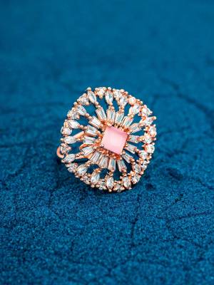 Good Looking To Your Personality By Pairing Up This Beautiful Ring With Your Ethnic Attire. This Pretty Ring Is In Fine Multy Color Beautified With American Diamond With Kundan Work. Buy Now.