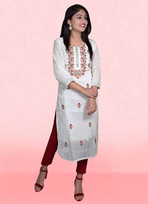 Here Is Very Pretty Designer Embroidery Work,This Pretty Kurti Is Fabricated?On Khadi Cotton And Available All Size.Buy These Collection Now