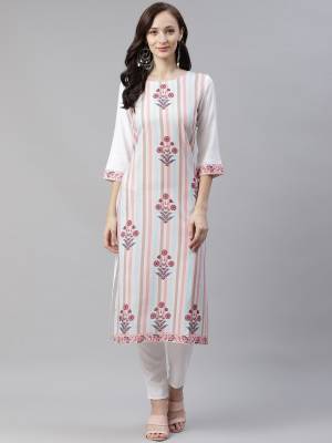 Grab This Readymade Collection Come With Pretty Colored Kurti Come With Matching Bottom And Rayon Fabricated Beautified With Designer Foil Printed