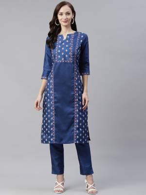 Grab This Readymade Collection Come With Pretty Colored Kurti Come With Matching Bottom And Poly Silk Fabricated Beautified With Designer Foil Printed