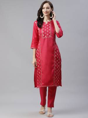 Grab This Readymade Collection Come With Pretty Colored Kurti Come With Matching Bottom And Poly Silk Fabricated Beautified With Designer Foil Printed