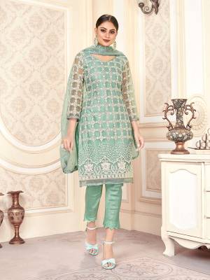 Add This Very Beautiful Designer Straight Suit In All Over Lovely Color. Its?Pretty Top Is Fabricated On Butterfly Net Paired With Santoon Bottom And  Net Fabricated Dupatta Beautified With Heavy Designer Embroidery Work. Buy This Suit Now