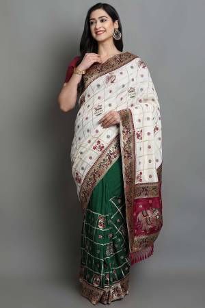 For A Beautiful Look, Grab This Saree In Beautifull Colored Paired With Pretty Colored Blouse. This Saree Is Fabricated On Soft Silk Pair With Satin Silk Blouse Beautified WithHeavy Embroidery,Diamond Work