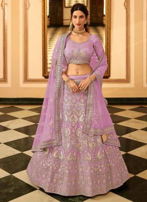 Grab These Heavy Designer Lehenga Choli In Lovely Color Paired With Pretty Designer Dupatta. Fabricated On Organza Beautified With Heavy Attractive Designer Jari,Thread Embroidery.Heavy Embroidery Is Making The Lehenga More Attractive.Buy Thses Pretty Collection Now