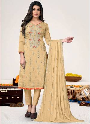 Add This Very Beautiful Designer Suit In All Over Lovely Color. Its Pretty Top Is Fabricated On Modal Chanderi Paired With Santoon Bottom And Naznin Fabricated Dupatta Beautified With Designer Embroidery Work. Buy This Suit Now?