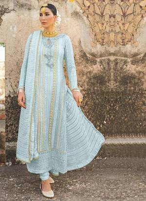 Royal And Elegant Looking Designer Suit Is Here In All Over Pretty Colored Top?and Bottom And Dupatta. This Semi-Stitched Suit Is Georgette Based Beautified With Heavy Designer Embroidery,Diamond Work