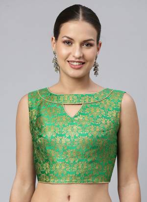 Grab These Readymade Designer Blouse in Pretty Colored Fabricated On Jacquard Silk Beautified With Wevon Designer.