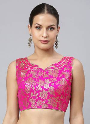 Grab These Readymade Designer Blouse in Pretty Colored Fabricated On Jacquard Silk Beautified With Wevon Designer.