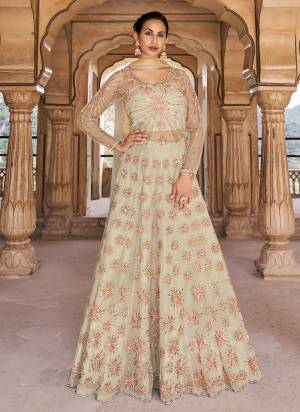 Look Attractive Wearing This Pretty Colored Gown Paired With Dupatta.This Gown Is Fabricated On Net Based And Net Dupatta Which Gives A Rich Look To Your Personality. Buy This Pretty Gown Now