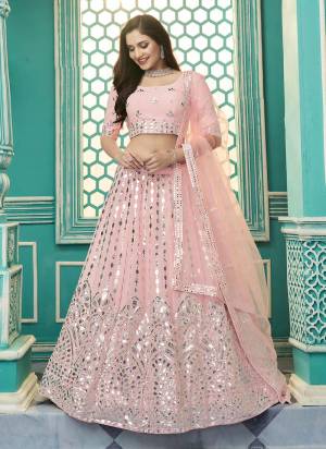 For A Designer Look , Grab These Lehenga in All Over Pretty Colored.These lehenga And Blouse Are Fabricated On Georgette Based Pair With Net Dupatta.Beautified With Heavy Work.