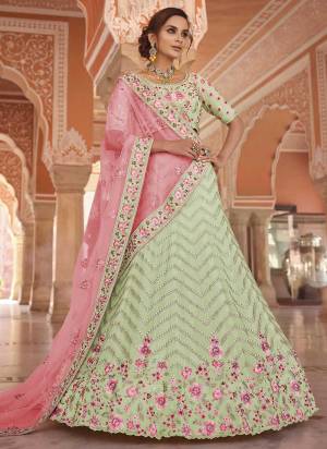 For A Beautifull Look,Grab These Heavy Designer Lehenga Choli In All Over Pretty Look.Its Lehenga And Choli Are Fabricated On Georgette Pair With Net Blouse.Beautified Heavy Designer Work.