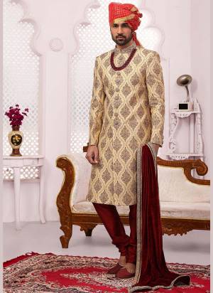 Grab These Readymade Sherwani in Fine Colored.These Shewani is Fabricated On Banarasi Silk Pair With Dupion Silk Bottom With Designer Embroidery Work.Its Available in All Regular Size.