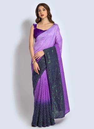 Rich And Elegant Looking Saree Is Here WIth Pretty Colored Paired With Blouse.?This Saree Is Fabricated On Georgette And Blouse Are Fabricated On Banglori Silk Beautified With Designer Sequance Embroidery Work.