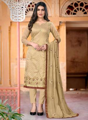 Look Pretty Wearing This Suit In All Over Pretty Colored Top Bottom And Dupatta.These Suit Is Cotton Based Fabricated And Beautified With Designer Embroidery Work.This Dress Material Ensures Superb Comfort All Day Long