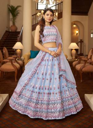 New And Unique Lehenga Is Here With Lovely Color Paired With Blouse And Dupatta.. This Lehenga And Blouse Are Fabricated On Georgette Based Pair With Net Dupatta Come With Designer Work.