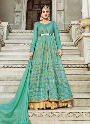 Enhance Your Personality Wearing This Designer Suit In Lovely Colored Top Paired With Bottom And Dupatta. Its Fabricated On Silk Based. It Is Beautified With Designer Heavy Embroidery Work Making The Suit Attractive. Buy Now