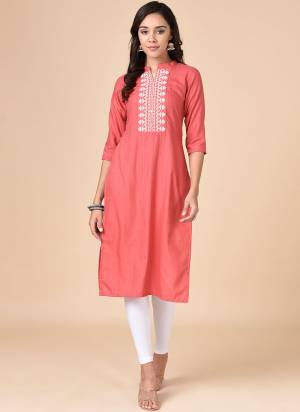 Add This Beautiful Kurti in Lovely Colored.Its Fabricated On Rayon Based.Beautified With Embroidery Work