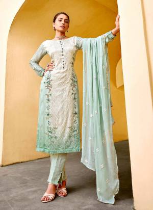 Adorn The Pretty Angelic Look In This Beautiful Suit in All Over Pretty Coored.These Top is Fabricated On Viscose Chinon Chiffon Pair With Santoon Bottom And Chinon Chiffon Dupatta.Its Beautified With Designer Work.