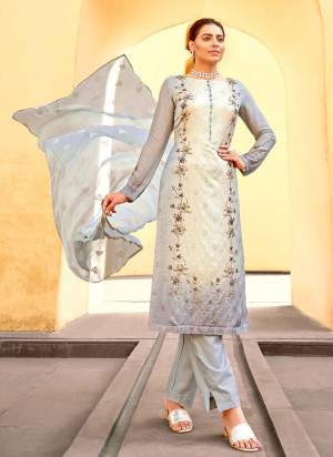 Adorn The Pretty Angelic Look In This Beautiful Suit in All Over Pretty Coored.These Top is Fabricated On Viscose Chinon Chiffon Pair With Santoon Bottom And Chinon Chiffon Dupatta.Its Beautified With Designer Work.