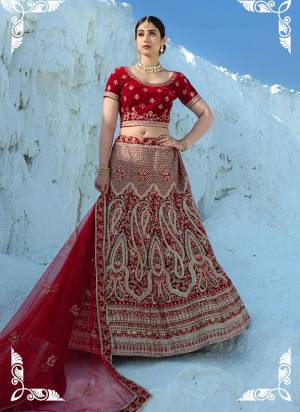 Forr A Beautiful Look,Grab These Lehenga Come With Pretty Colored Pai With Designer Blouse And Dupatta.These Lehenga And Blouse Are Fbaricated On Velvet Pair With Soft Net Dupatta.Its Beautified With Heavy Designer Work.