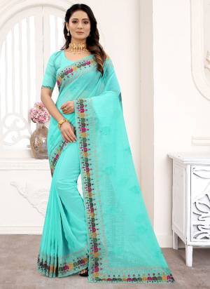 for  A Beautiful Look Grab These Saree in All Over Fine Colored Pair With Blouse.These Saree And Blouse Are Fabricated On Georgette Based.Its Beautified With Designer Embroidery Work.