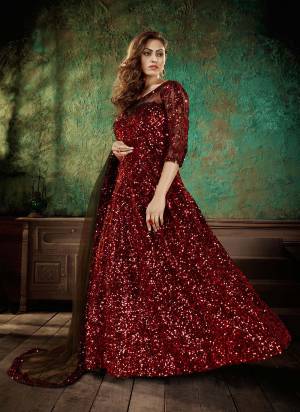 Grab These Anarakali Gown in Beautiful Colored Pair With Contrasting Dupatta,These Gown And Dupatta Are Fabricated on Net Based.Its Beautified With Heavy Sequance Embroidery Work.