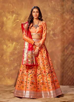 For A Designer Look,Grab These Lehenga in Beautiful Colored Pair With Designer Dupatta And Blouse.These Lehenga is Fabricated On Silk Pair With Silk Blouse And Silk Dupatta.Its Beautified With Heavy Wevon Designer Work.