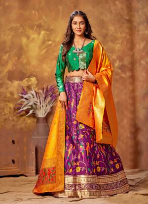 For A Designer Look,Grab These Lehenga in Beautiful Colored Pair With Designer Dupatta And Blouse.These Lehenga is Fabricated On Silk Pair With Silk Blouse And Silk Dupatta.Its Beautified With Heavy Wevon Designer Work.