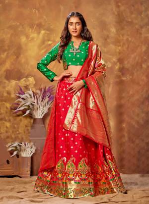 For A Designer Look,Grab These Lehenga in Beautiful Colored Pair With Designer Dupatta And Blouse.These Lehenga is Fabricated On Silk Pair With Silk Blouse And Silk Dupatta.Its Beautified With Heavy Wevon Designer Work.