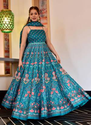 For A Beautiful Look,Grab These Readymade Gown Come With Dupatta.These Gown is Fabricated On Silk Cotton Pair With Chanderi Dupatta.Its Beautified With Designer Digital Printed. 