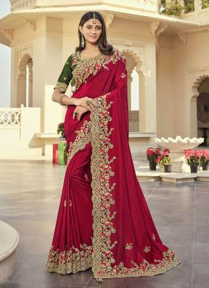 Grab These Designer Saree in Fine Colored Pair With Desiggner Blouse.These Saree And Blouse Are Fabricated On Art Silk.Its Beautified With Heavy Designer Embroidery Work.