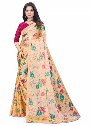 Grab These Casual Wear Saree in Fine Colored.These Saree is Fabricated On Chiffon Pair With Art Slk Blouse.Its Beautified With Designer Printed Work.