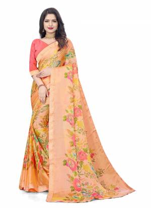 Grab These Casual Wear Saree in Fine Colored.These Saree is Fabricated On Chiffon Pair With Art Slk Blouse.Its Beautified With Designer Printed Work.