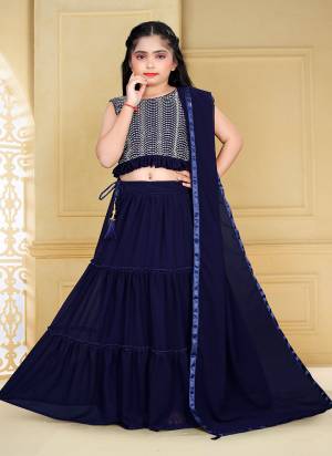 Grab These Readymade Childern Wear Lehenga Choli in All Over Pretty Colored.These Lehenga And Dupatta Are Fabricated on Georgette Pair WIth Georgette Blouse.Its Beautified With Designer Sequance Embroidery Work.