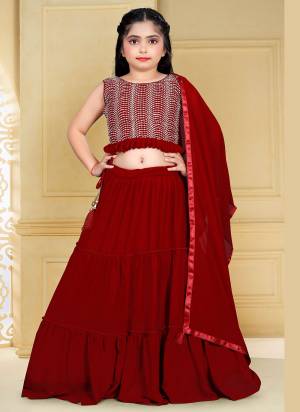 Grab These Readymade Childern Wear Lehenga Choli in All Over Pretty Colored.These Lehenga And Dupatta Are Fabricated on Georgette Pair WIth Georgette Blouse.Its Beautified With Designer Sequance Embroidery Work.