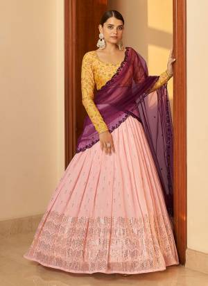 For A Different Look,Grab These Designer Lehenga in All Over Beautiful Colored.These Lehenga is Fabricated On Georgette Pair With Cotton Blouse And Net Dupatta.Its Beautified With Designer Work.