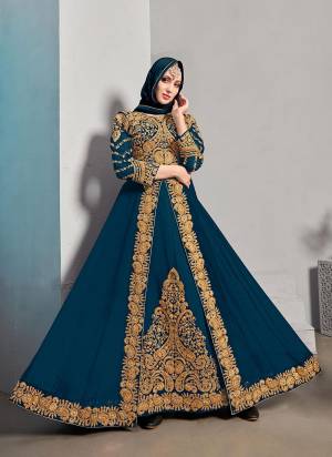 For A Designer Look,Grab These Suit in All Over Fine Colored.These Top And Dupatta Are Fabricated On Georgette Pair With Santoon Bottom.Its Beautified With Designer Heavy Embroidery,Stone Work. 