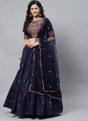 Grab These Designer Lehenga Choli in Beautiful Colored.These Lehenga And Blouse Are Fabricated On Cotton pair With Net Dupatta.Its Beautified With Thread,Sequance Embroidery Work.