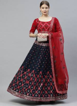 For A Designer Look,Grab These Designer Lehenga in All Over Fine Colored.These Lehenga And Blouse Are Fabricated On Georgette Pair With Net Dupatta.Its Beautified With Thread,Sequance Embroidery Work.