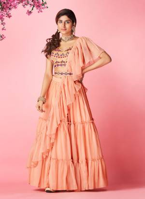 Grab These Lehenga Choli in All Over Beautiful Colored.These Lehenga And Dupatta Are Fabricated On Chiffon Pair With Art Silk Blouse.Its Beautified With Designer Thread Embroidery,Hand Work.