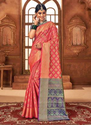 Grab These Beautiful Saree Come With Pretty Blouse.These Saree And Blouse Are Fabricated On Patola Silk.Its Beautified With Heavy Jari Wevon Designer Work.