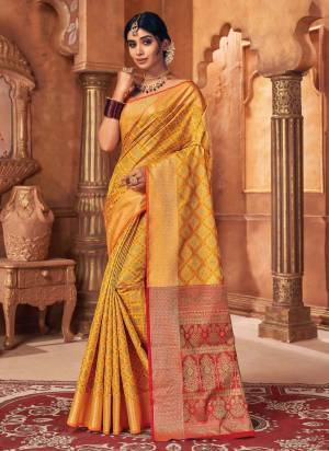 Grab These Beautiful Saree Come With Pretty Blouse.These Saree And Blouse Are Fabricated On Patola Silk.Its Beautified With Heavy Jari Wevon Designer Work.