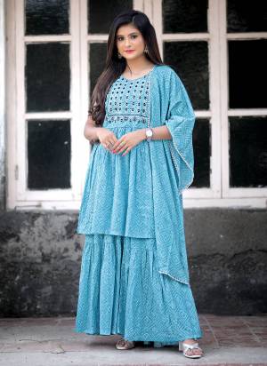 Grab These Readymade Suit in All Over Fine Colored.These Top And Bottom Are Fabricated On Cotton Pair With Cotton Dupatta.Its Beautified With Hand Mirror Embroidery Work.