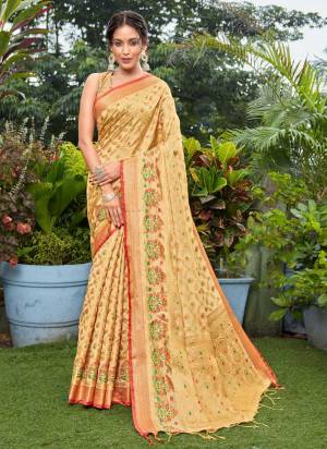 For A Different Look,Grab These Saree in All Over Fine Colored.These Saree And Blouse Are Fabricated On Cotton Silk.Its Beautified With Weaving Designer Work.