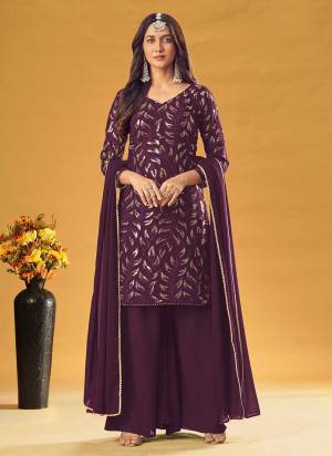 For A Designer Look,Grab These Semi Stiched Plazzo Suit in Fine Colored.These Top is Fabricated On Faux Georgette Pair With Georgette Bottom And Dupatta.Its Beautified With Designer Heavy Sequance Embroidery Work.